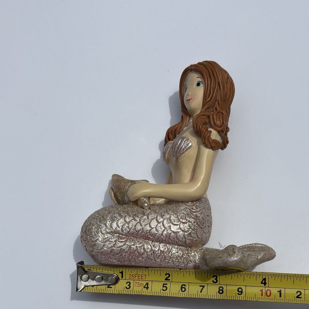 Youngs Incorporated Mermaid Figurine Pink Shell Siren Ocean Sea Mythical - Picture 9 of 9
